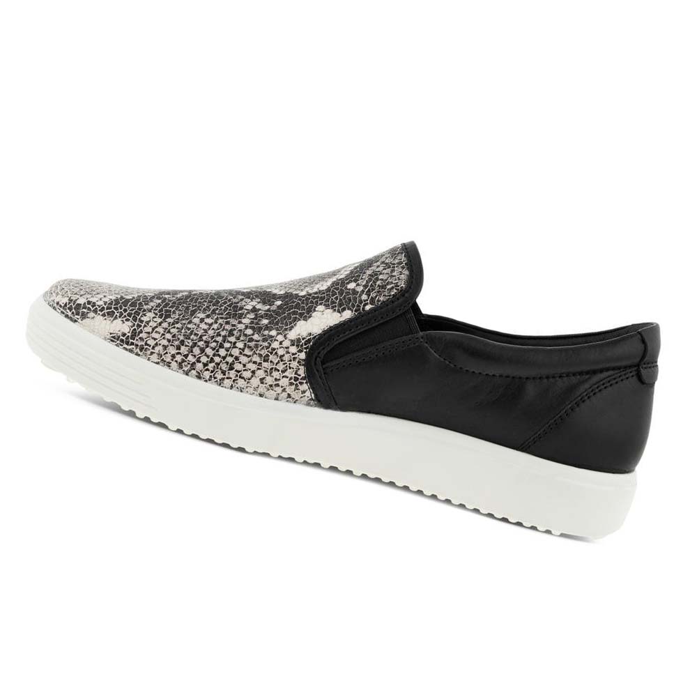 Women's Ecco Soft 7 Street Slip On Casual Shoes Black / Grey | Canada 79SGL